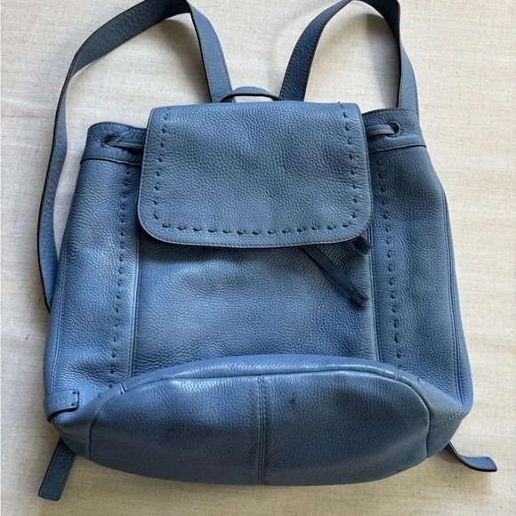 Cole Haan | Bags | Cole Haan Blue Leather Backpack Pebbled  display picture 2
